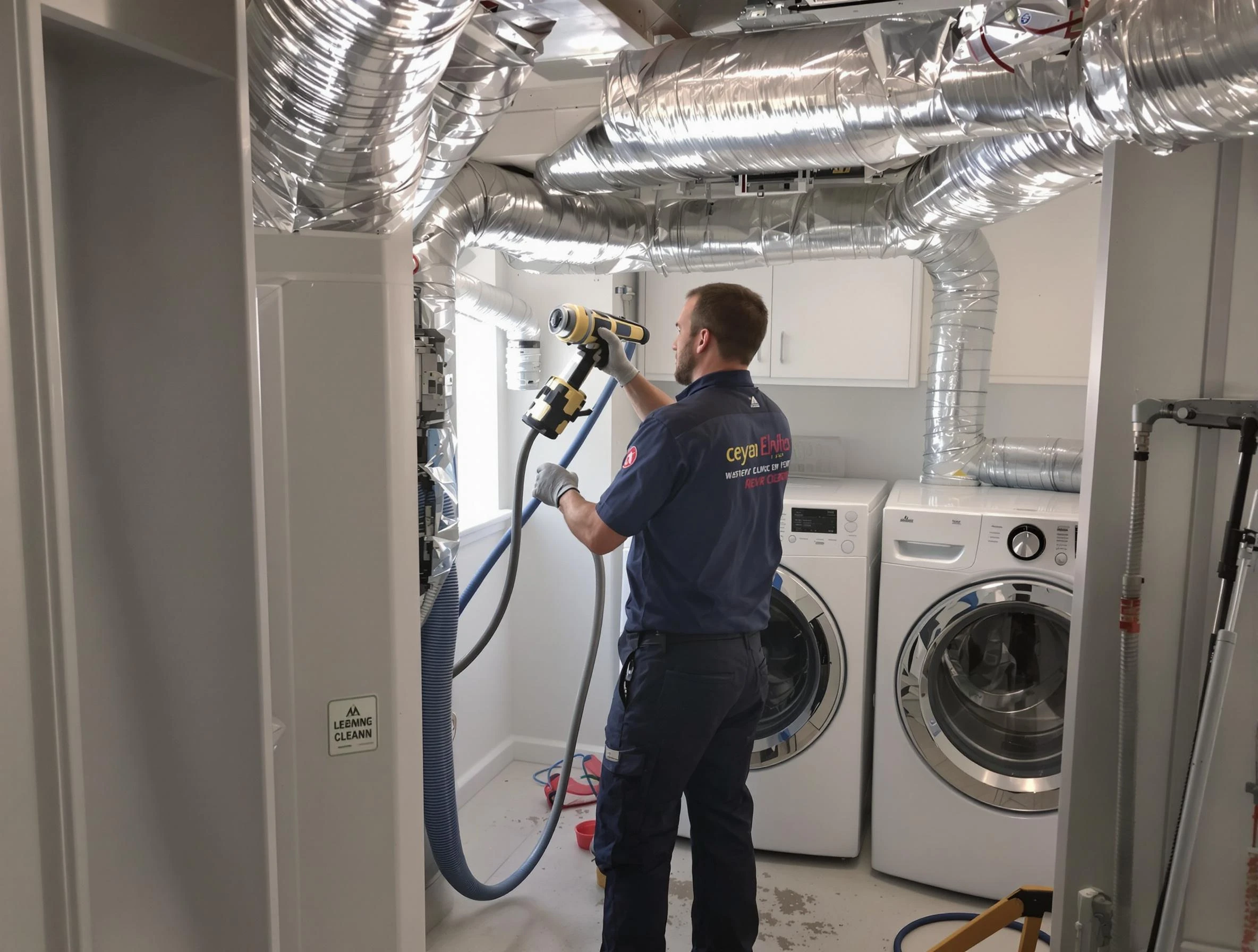 Pittsburgh Dryer Vent Cleaning specialist using advanced equipment for thorough duct cleaning in Pittsburgh