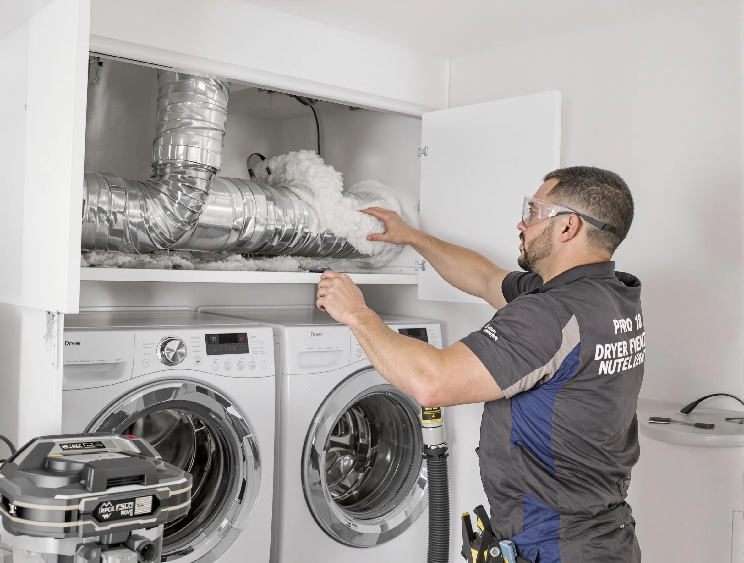 Pittsburgh Dryer Vent Cleaning certified technician performing specialized gas dryer vent cleaning in Pittsburgh
